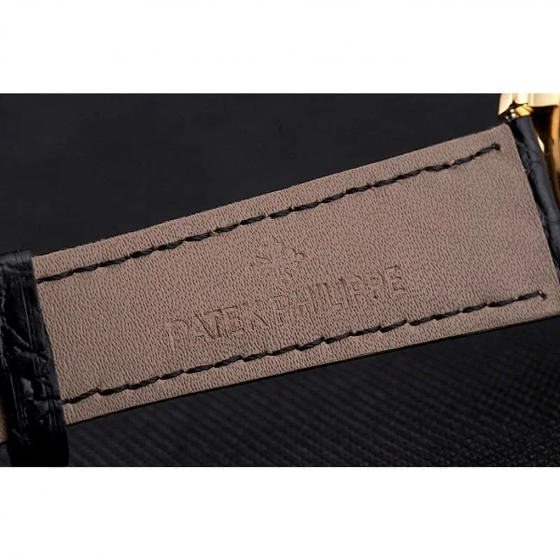 Calatrava White Embossed Dial White 41 mm, Yellow Gold Plated