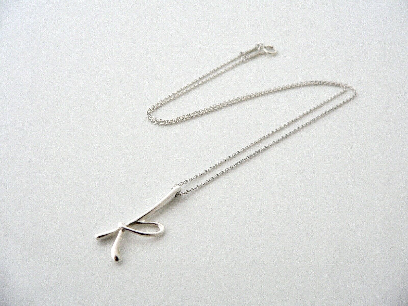 Tiffany & Co Silver Peretti Alphabet K Necklace Pendant Charm Chain Gift Love