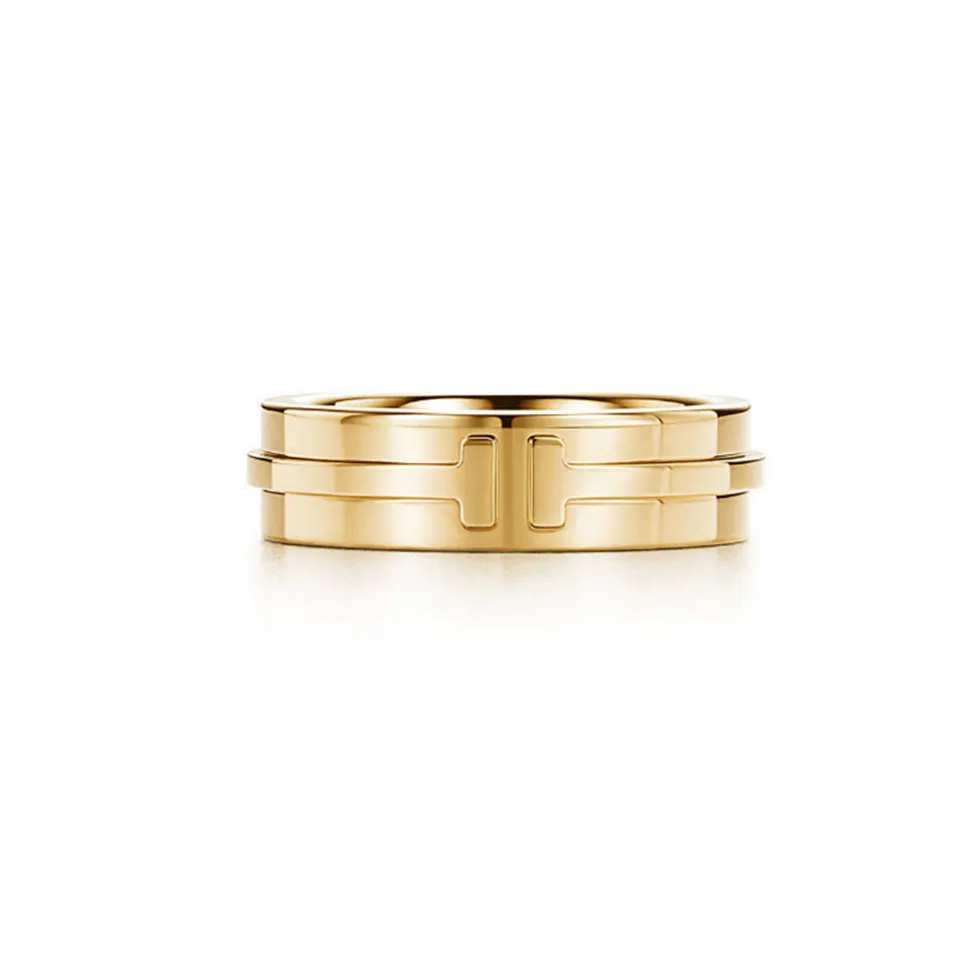 Tiffany T Two Ring Sterling Silver Unique Band Sale Party Style Lady Jewelry GRP09007/GRP09008