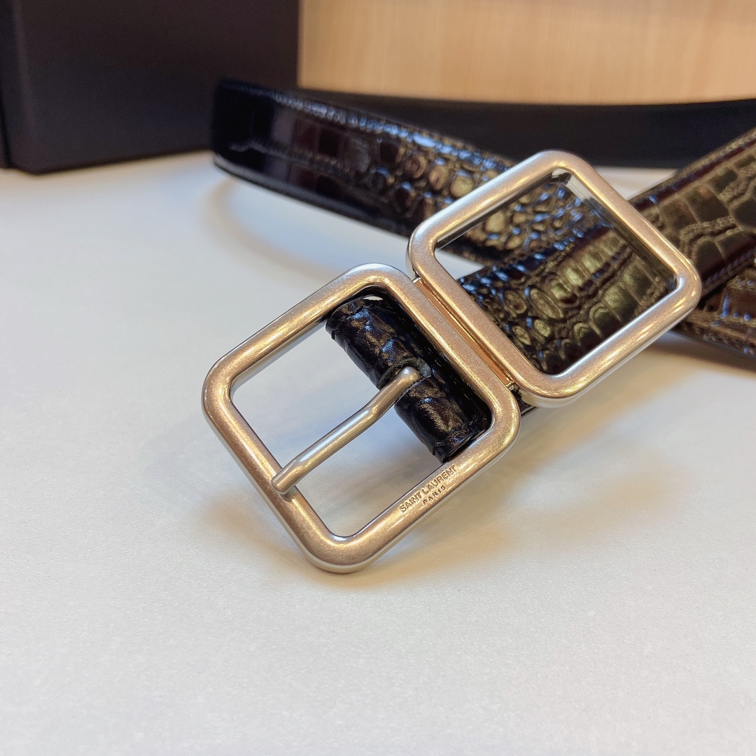 YSL Saint Laurent Leather Belts 1:1 Mirror Version