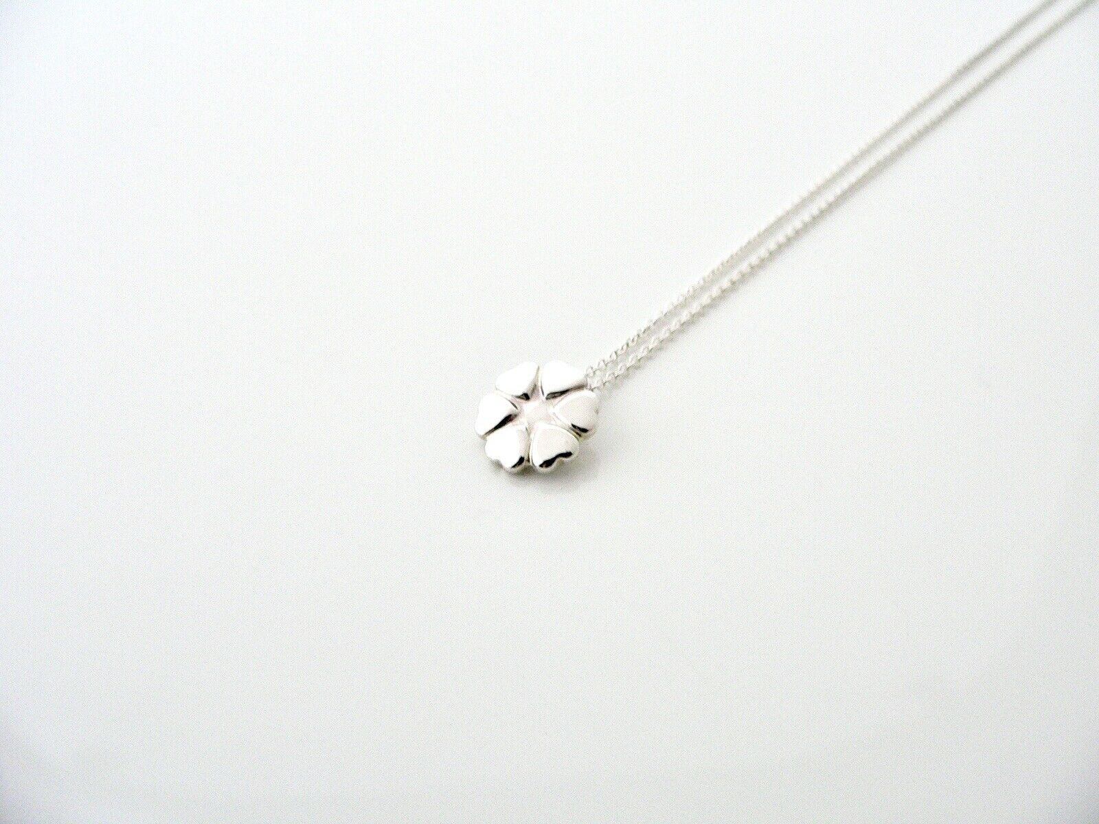 Tiffany & Co Silver Picasso Crown of Hearts Necklace Pendant Charm 19 In Longer