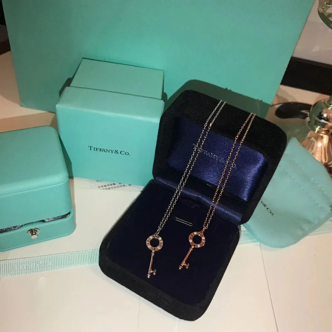 2021 Tiffany Keys Atlas Rose Gold Pierced Key Pendant Necklace For Toned UK Price