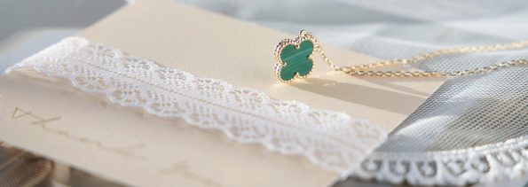 Van Cleef Necklace Dupe, Green Clover Leaf Necklace