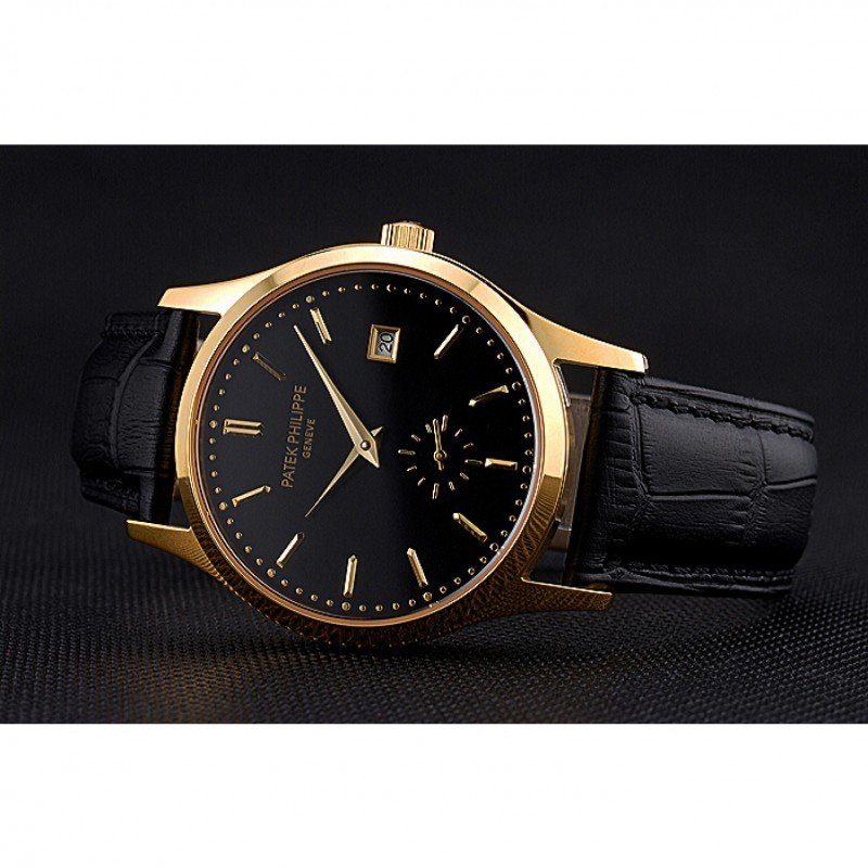 Calatrava Dial Black 41 mm, Yellow Gold Plated