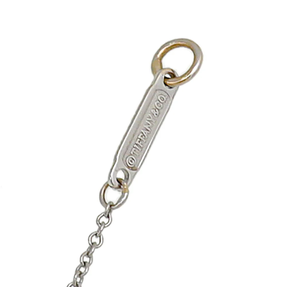 Tiffany & Co 18K White Gold Diamond Atlas Numerical Open Pendant Necklace