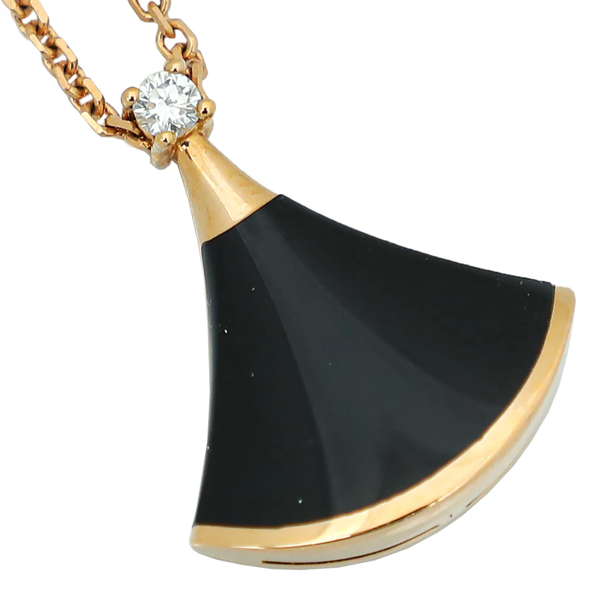 Bvlgari 18K Rose Gold Onyx Diamond Diva's Dream Pendant Necklace