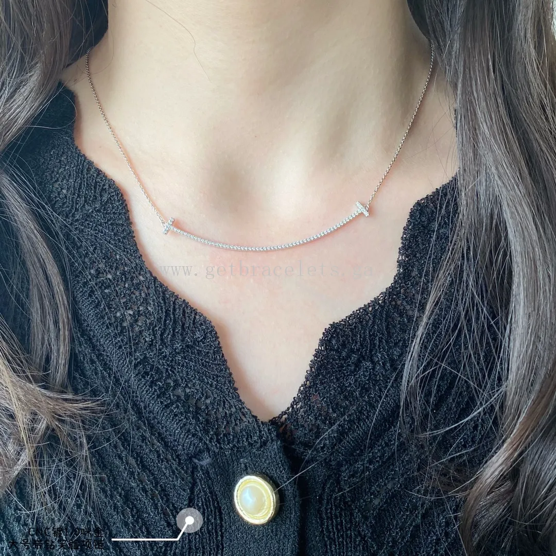 Tiffany T Large Smile Pendant With Diamonds Yellow Gold/Rose Gold/White Gold