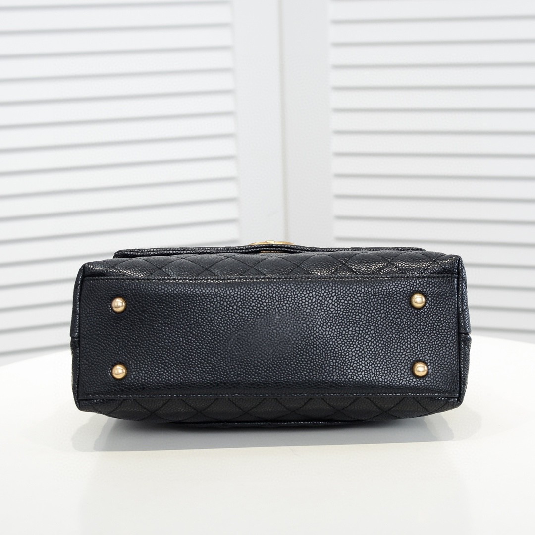 Chanel Stripe Gold Buckle Medium Shoulder Bag Handbag