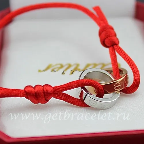 Replica Cartier Love Bracelet Pink Gold White Gold Red Crod
