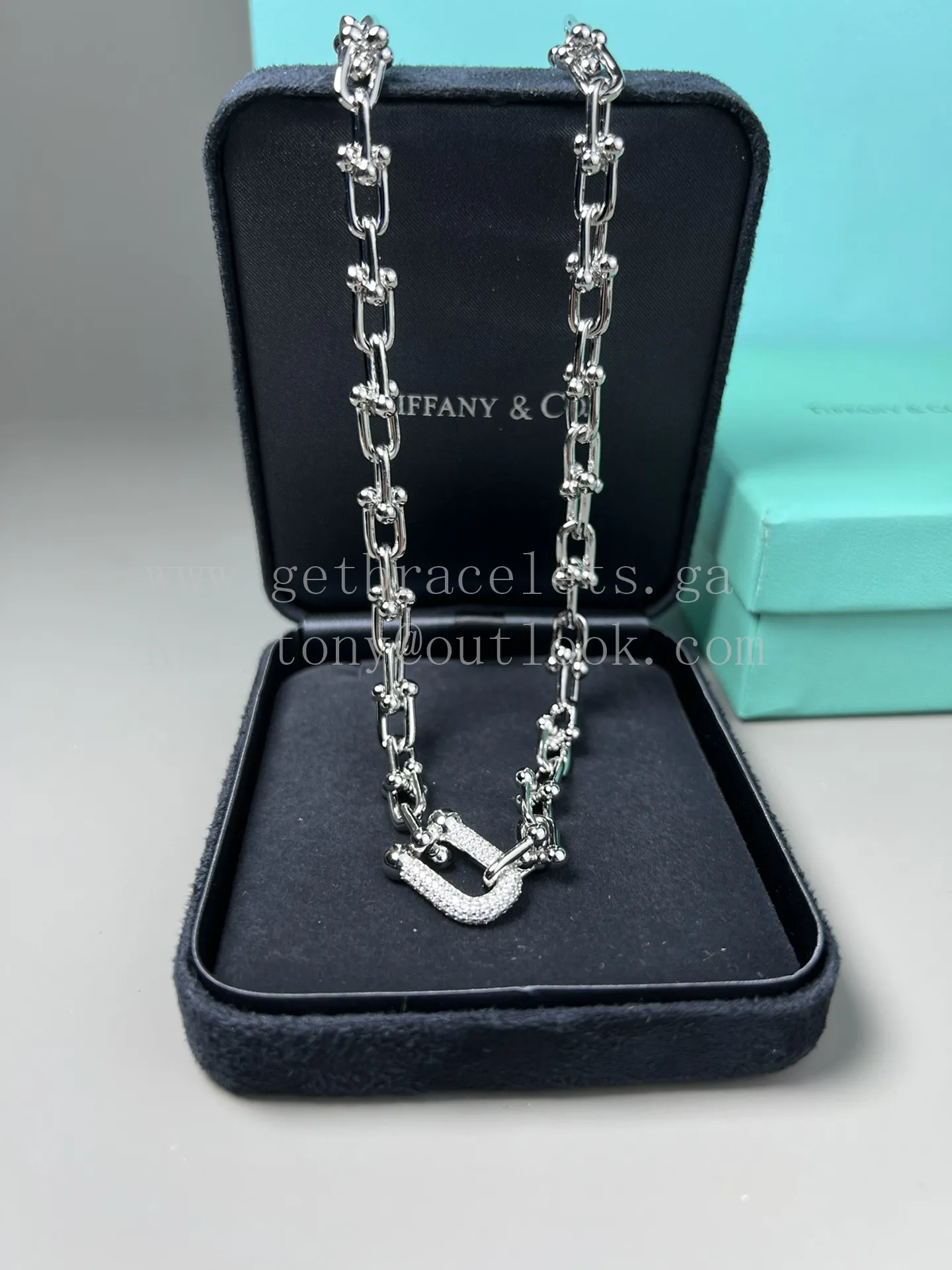 Tiffany HardWear Link Short Necklace Yellow Gold/White Gold