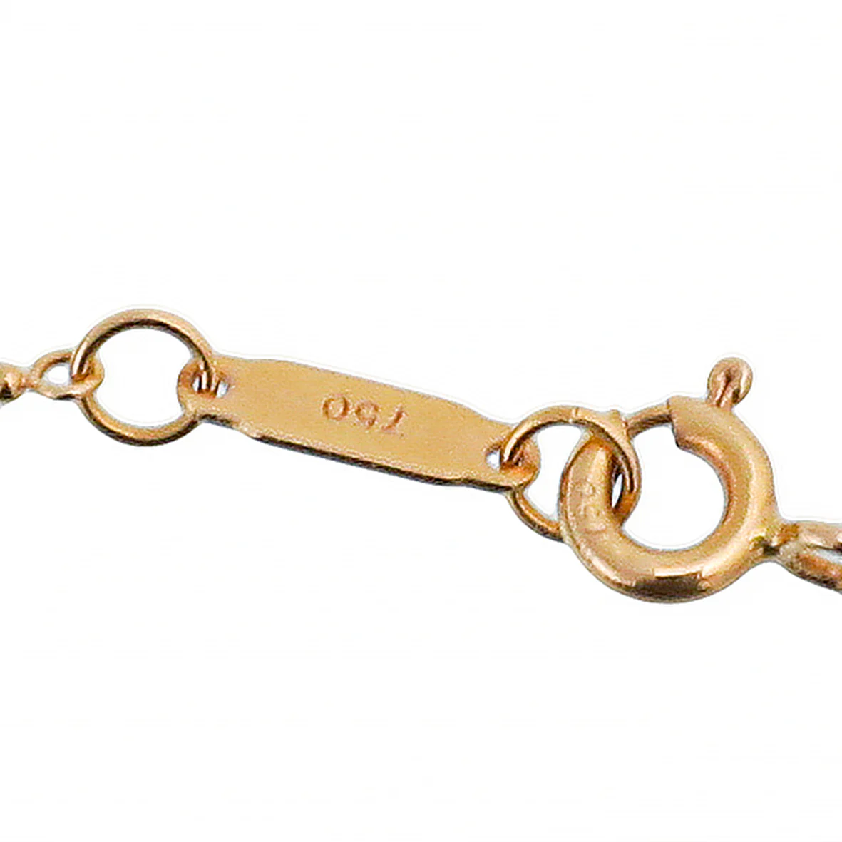 Tiffany & Co 18K Yellow Gold Diamond Daisy Key Pendant Beaded Chain Necklace