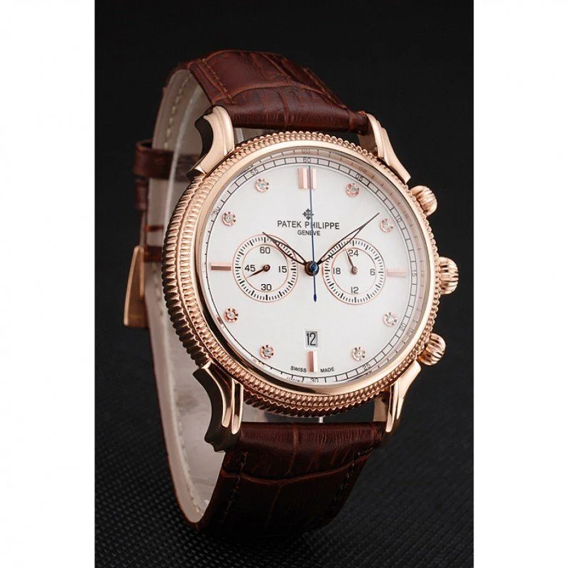 Chronograph White Dial With Diamonds 40 mm, Rose Gold Plated