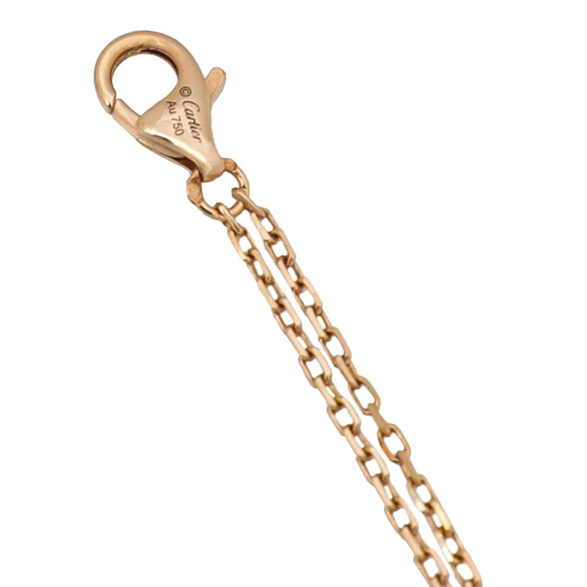 Cartier 18K Pink Gold Diamond Love Double Chain Bracelet