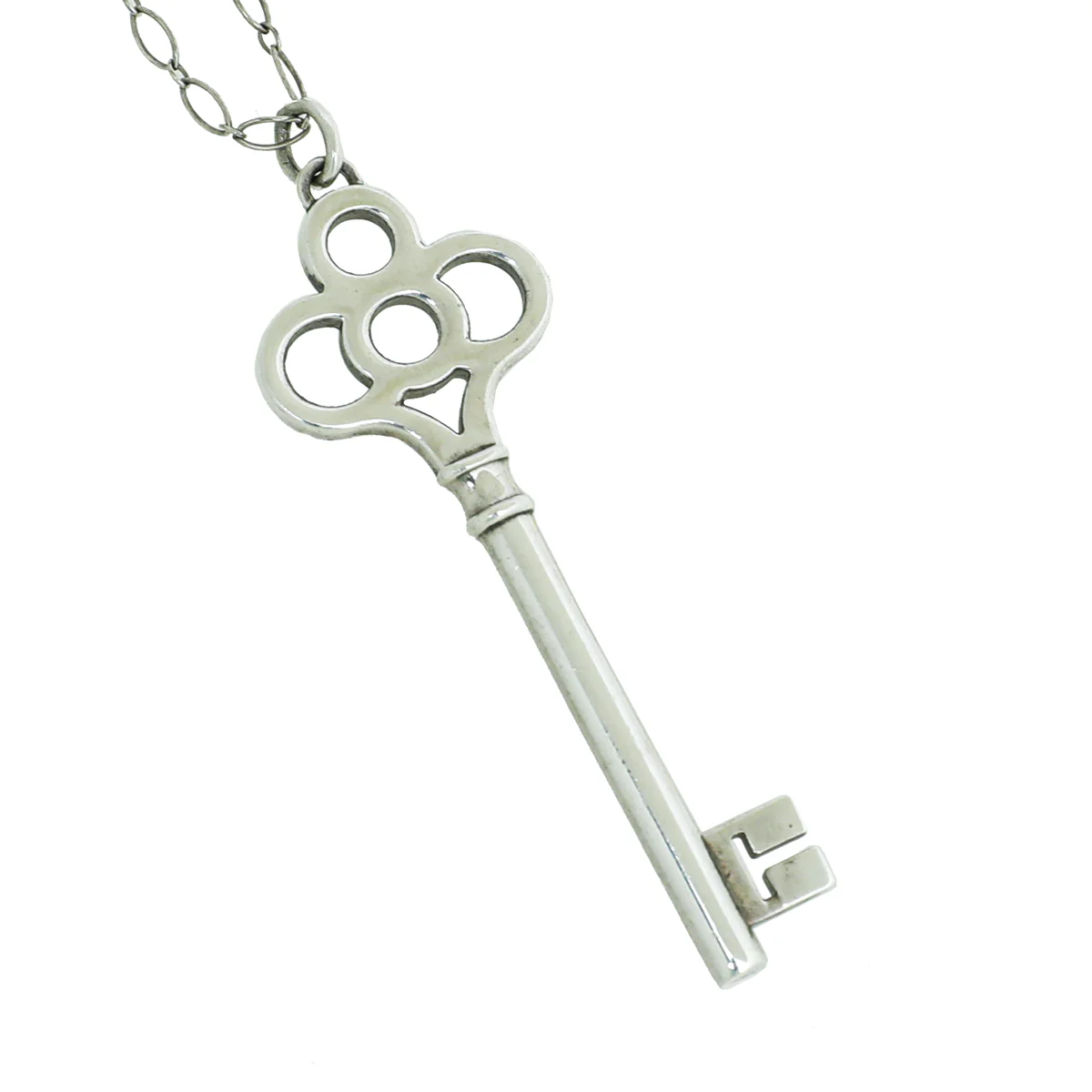 Tiffany & Co Silver Crown Large Key Pendant Necklace