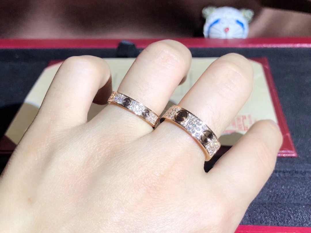 Cartier LOVE RING Dupe, Diamante, Two widths available