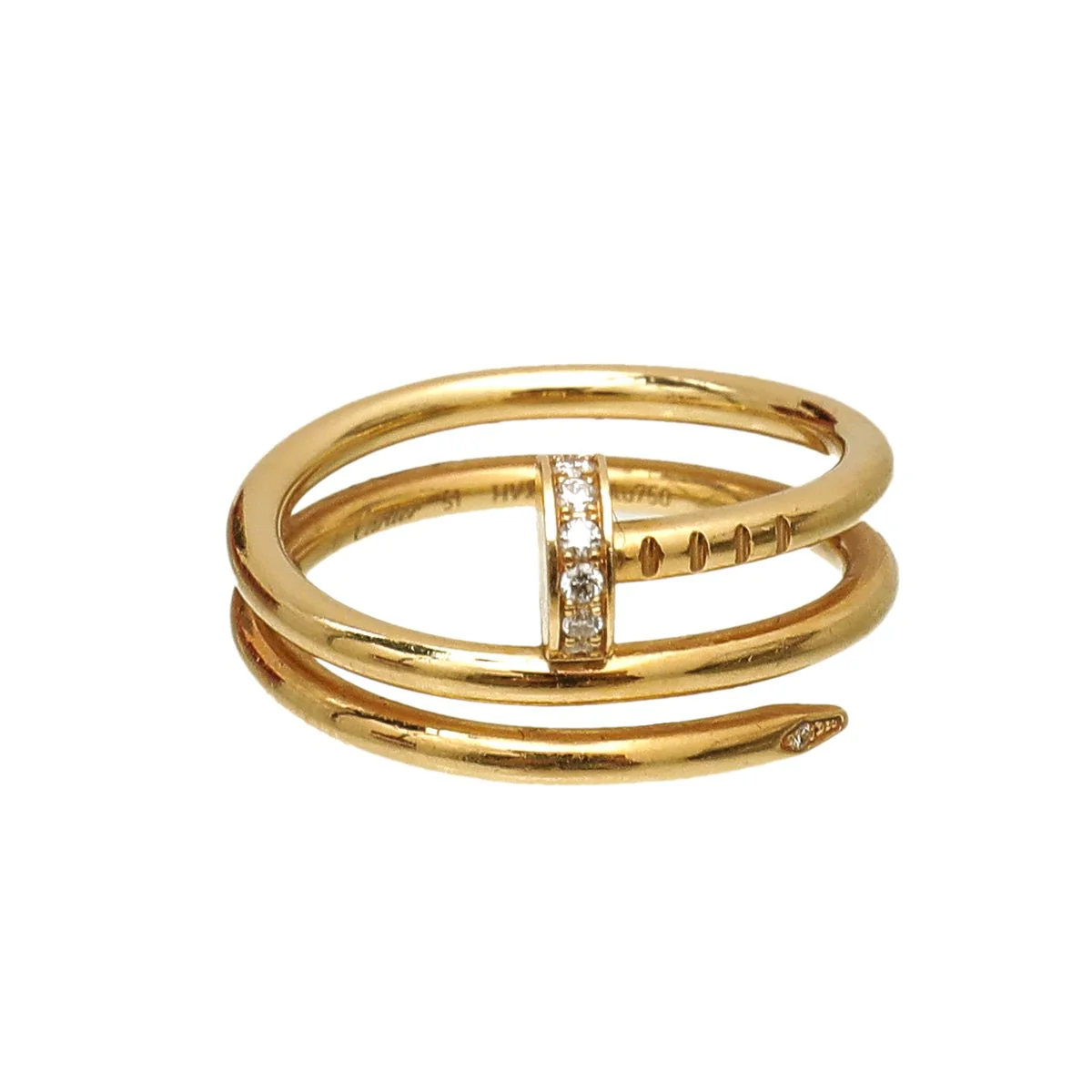 Cartier 18K Yellow Gold Diamond Juste Un Clou Ring 51