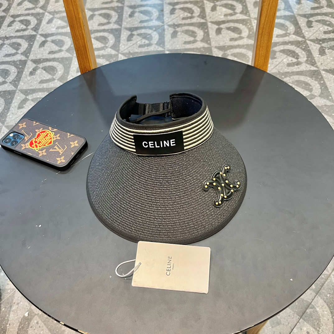 Celine Empty Top Hat UV Protection Large Brim Sunhat （Replica）