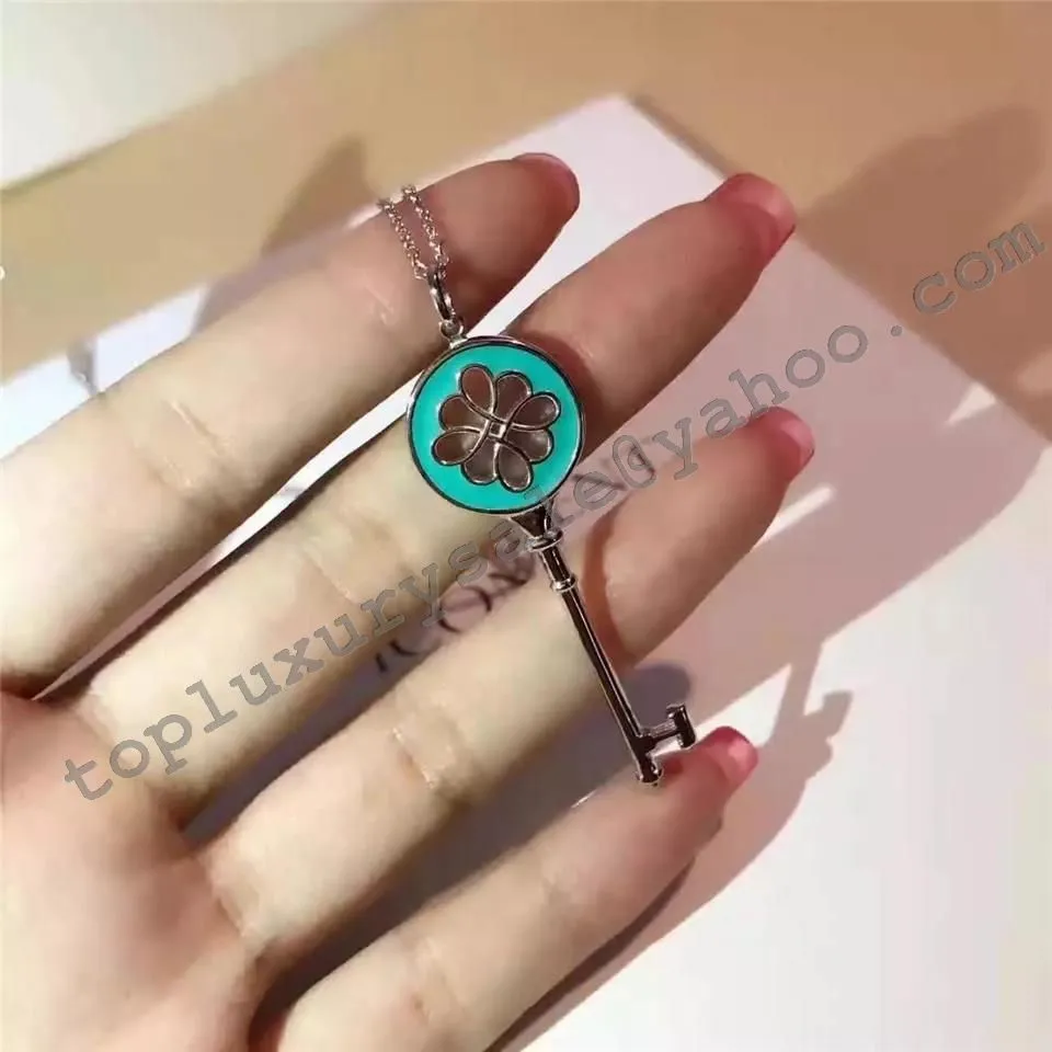 Imitation Tiffany Keys Knot Key Pendant Blue Enamel Necklace Sterling Silver Price Dubai