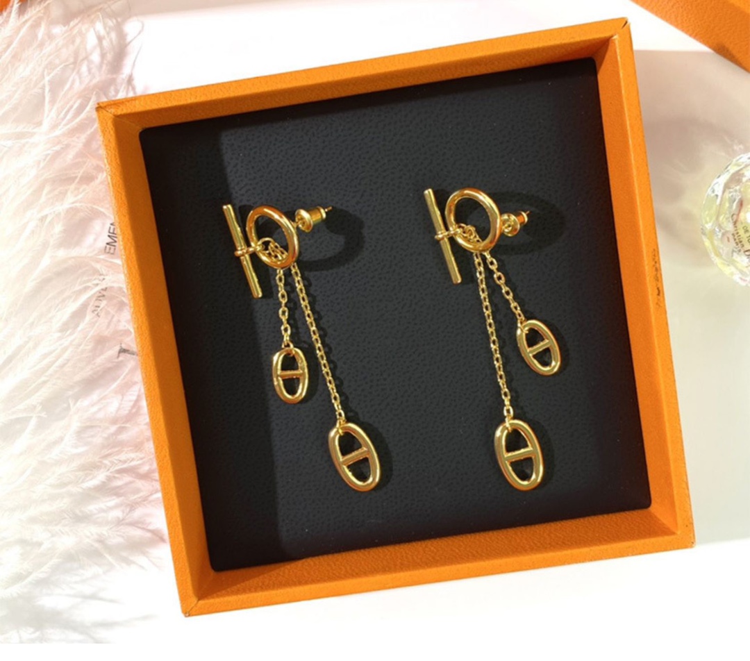Hermes Pig Nose Tassel Earrings