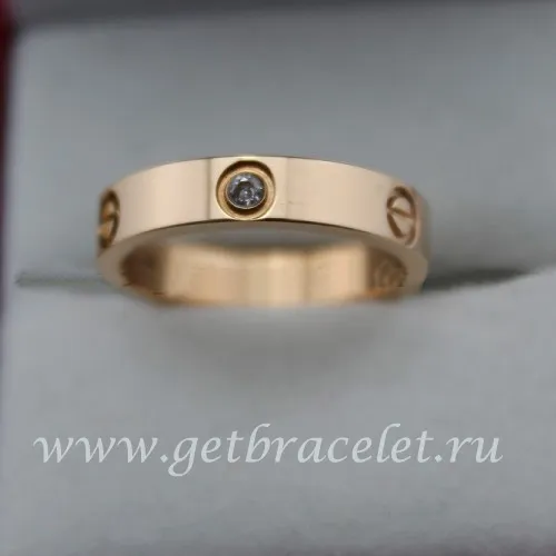 Cheap Cartier Love Pink Gold Ring With 3 Diamonds