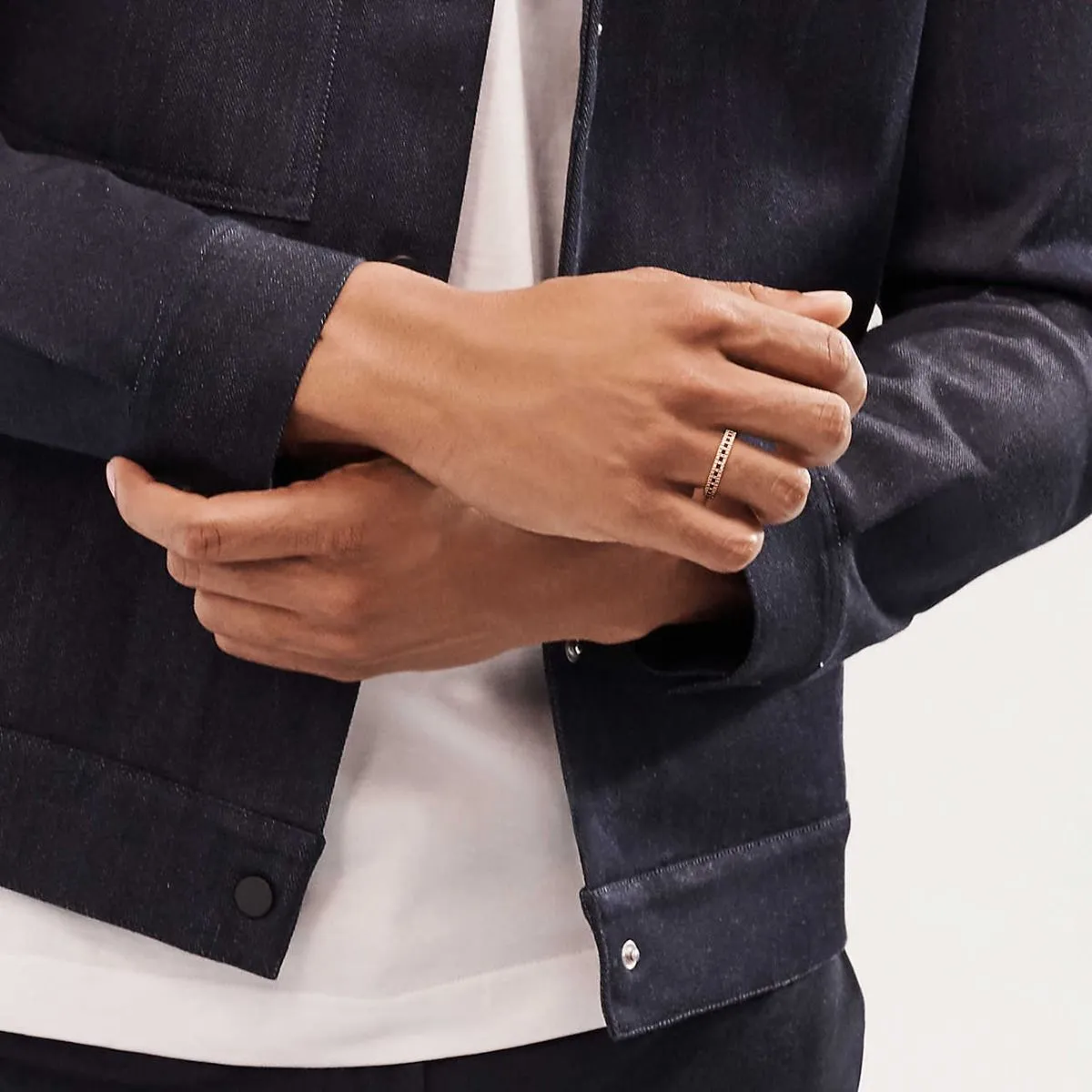 Nice Price Tiffany Female Tiffany T Paved Diamonds 5.5MM True Wide Ring White Gold/ Yellow Gold