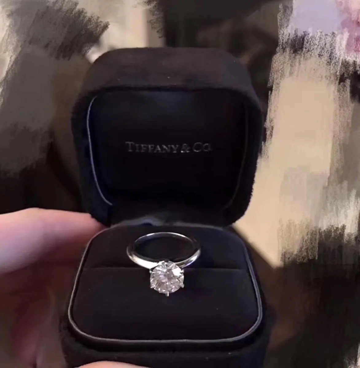 Copy Tiffany Setting One Diamond Sterling Silver Ring Valentines Day Women Gift