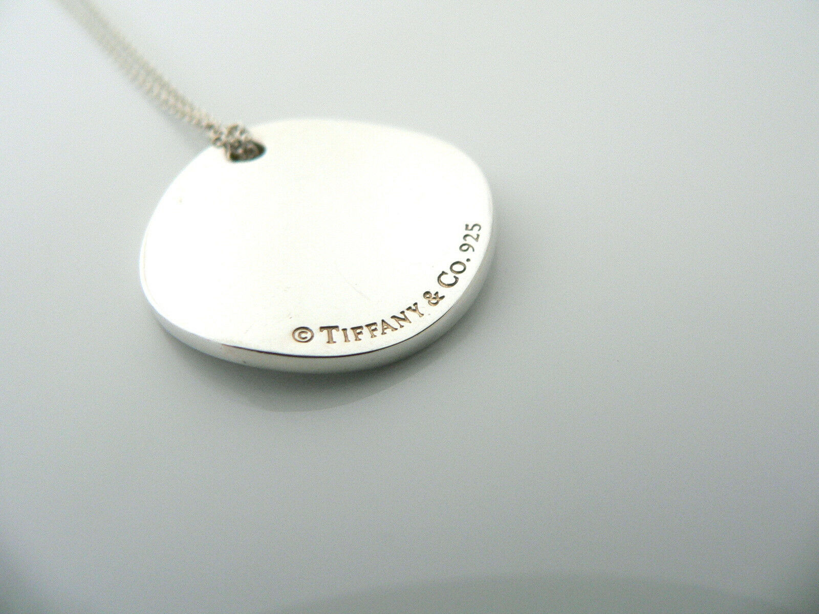 Tiffany Co Silver Notes Circle Round Necklace Pendant Charm Chain Gift Love