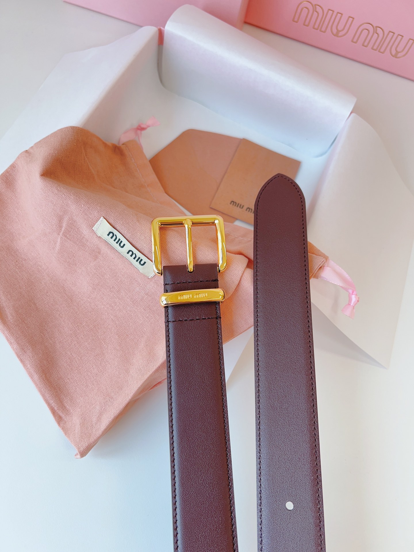MiuMiu Leather Belts 1:1 Mirror Version