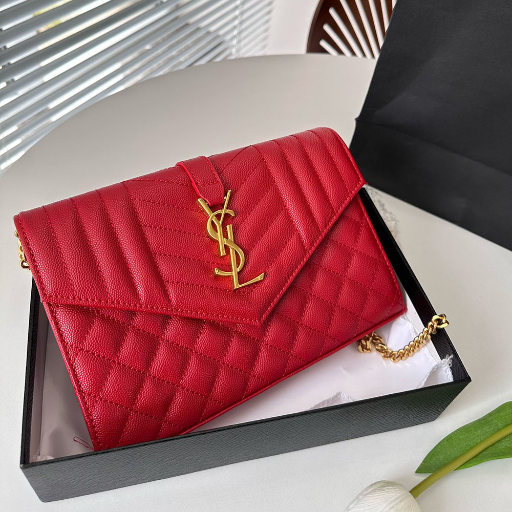 Saint Laurent YSL Envelope Medium 24- Embossed Leather Shoulder Bag(Replica)