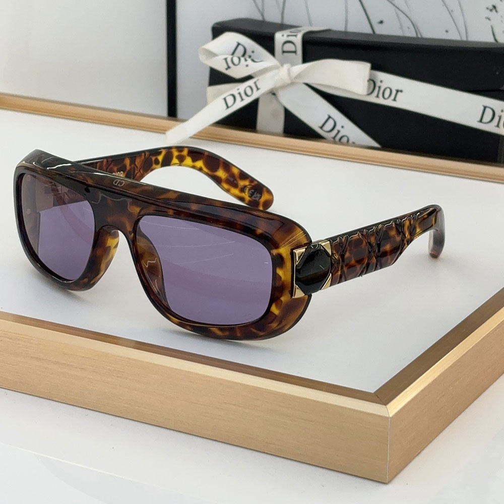 Dior Classic Logo Decorated Mirror Leg Acetate sunglasses  Top quality (Replica）