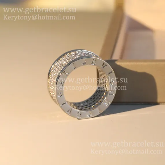 B.zero1 4-Band Ring White Gold with Pave Diamonds