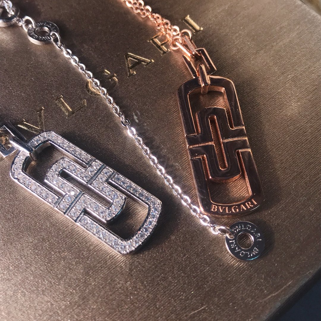 Bvlgari Paperclip Necklace with Diamonds