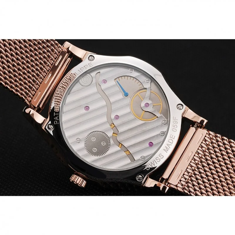 Calatrava Small Seconds Dial White 40 mm, Rose Gold Plated