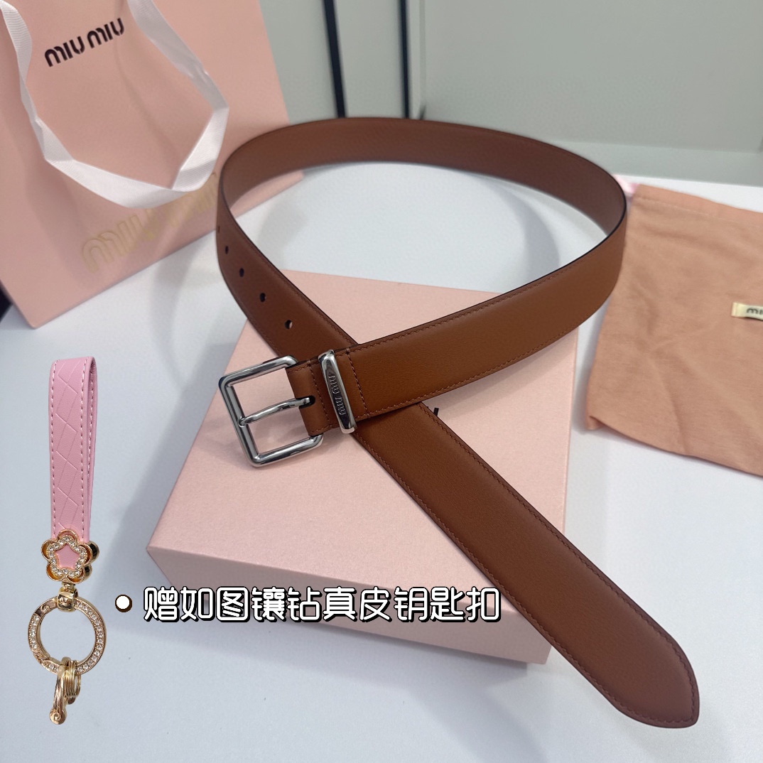 MiuMiu Leather Belts 1:1 Mirror Version