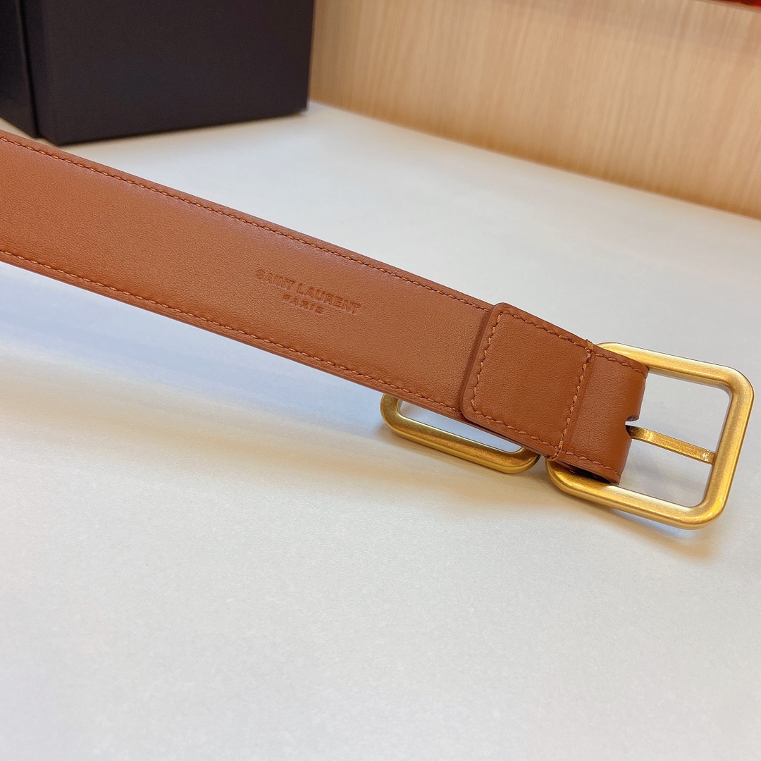 YSL Saint Laurent Leather Belts 1:1 Mirror Version