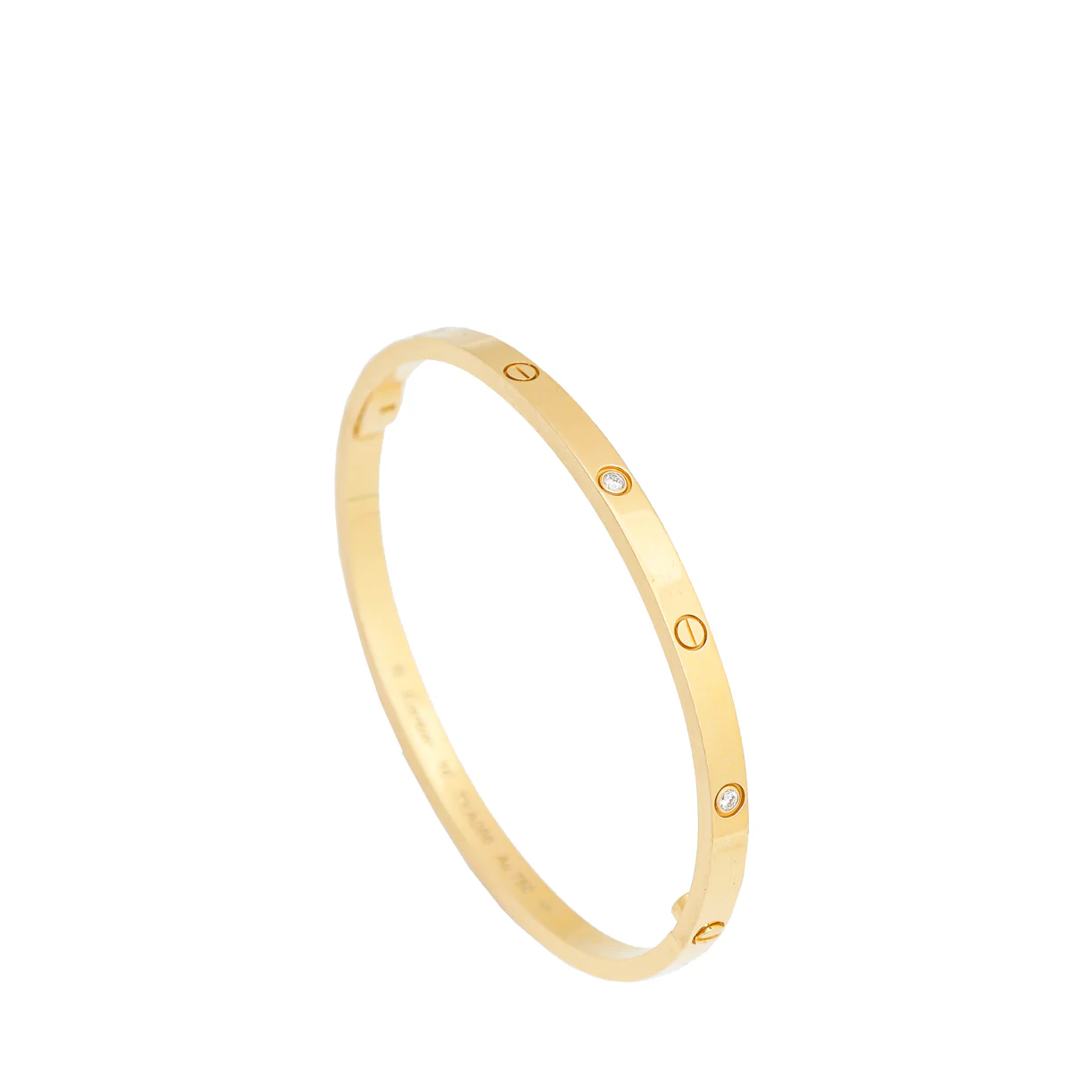 Cartier 18K Yellow Gold 6 Diamond Love Small Model Bracelet 16