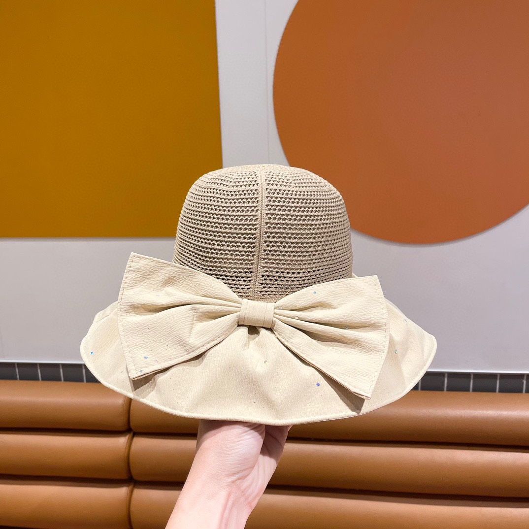 Prada Fisherman's Hat With Mesh Bow Sunhat （Replica）
