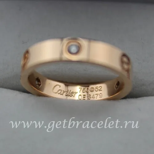 Cheap Cartier Love Pink Gold Ring With 3 Diamonds