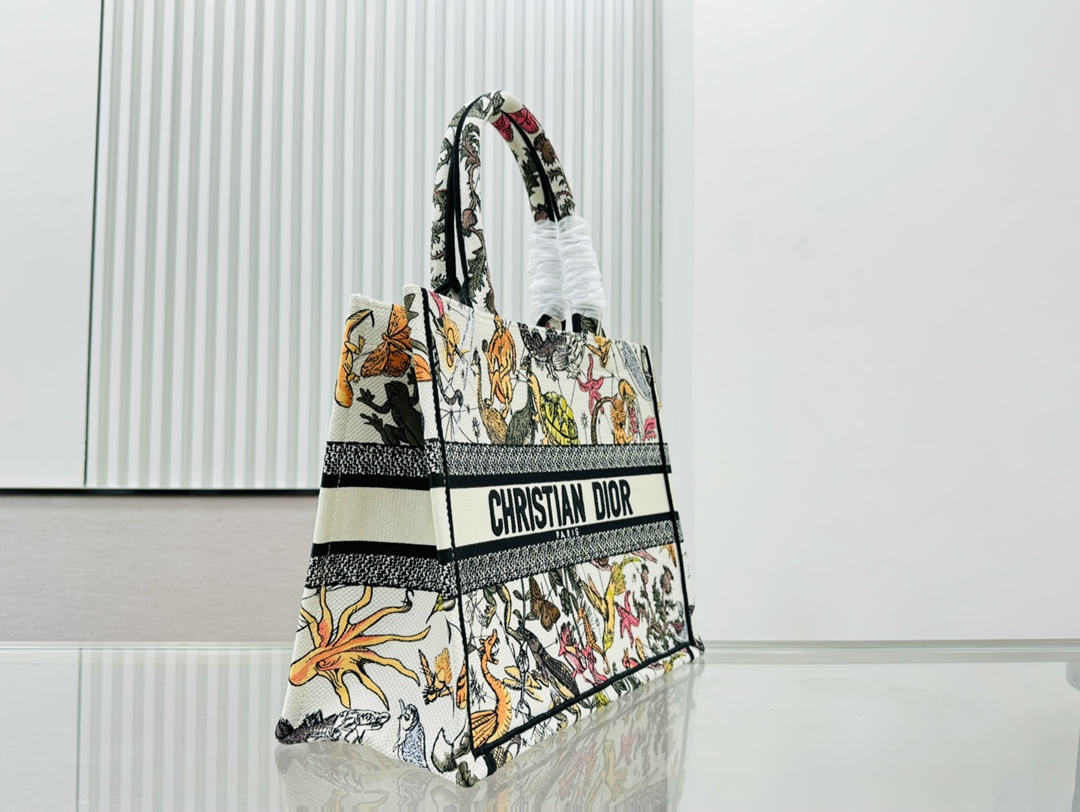 Dior Book Tote Embroider Medium Shoulder Bag Handbag