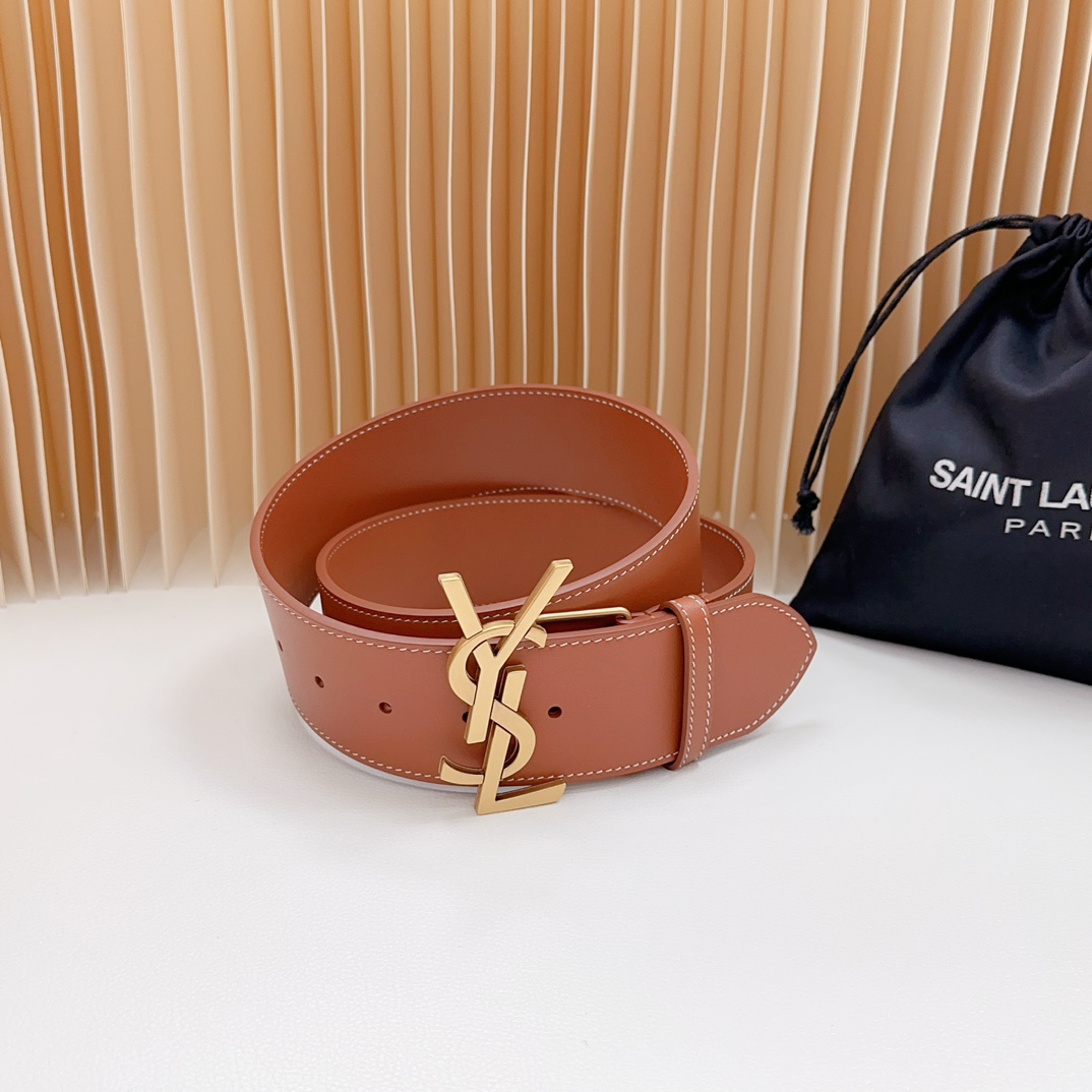 YSL Saint Laurent Leather Belts 1:1 Mirror Version