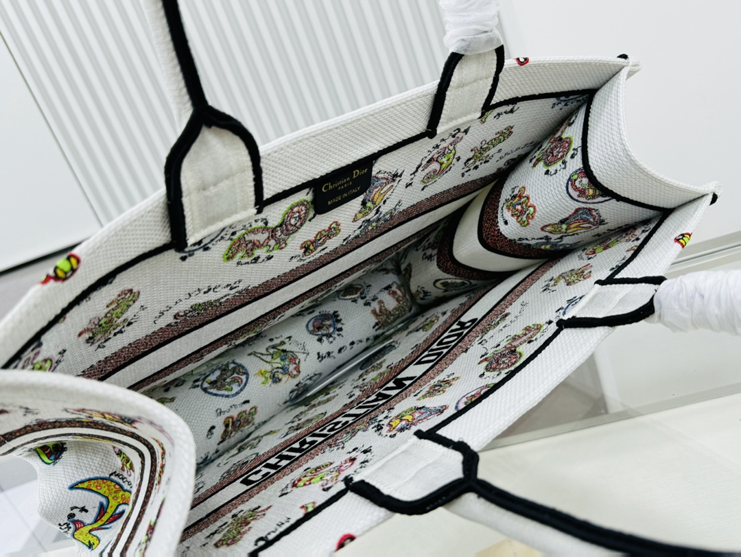 Dior Book Tote Embroider Large Shoulder Bag Handbag