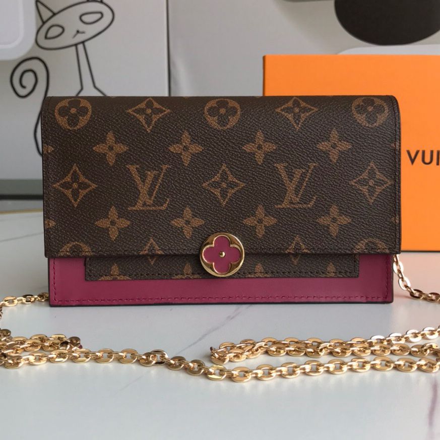 Louis Vuitton LV Flore Chain Wallet Purse Bag(Replica)