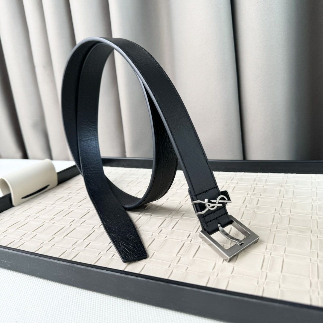 YSL Saint Laurent Leather Belts 1:1 Mirror Version