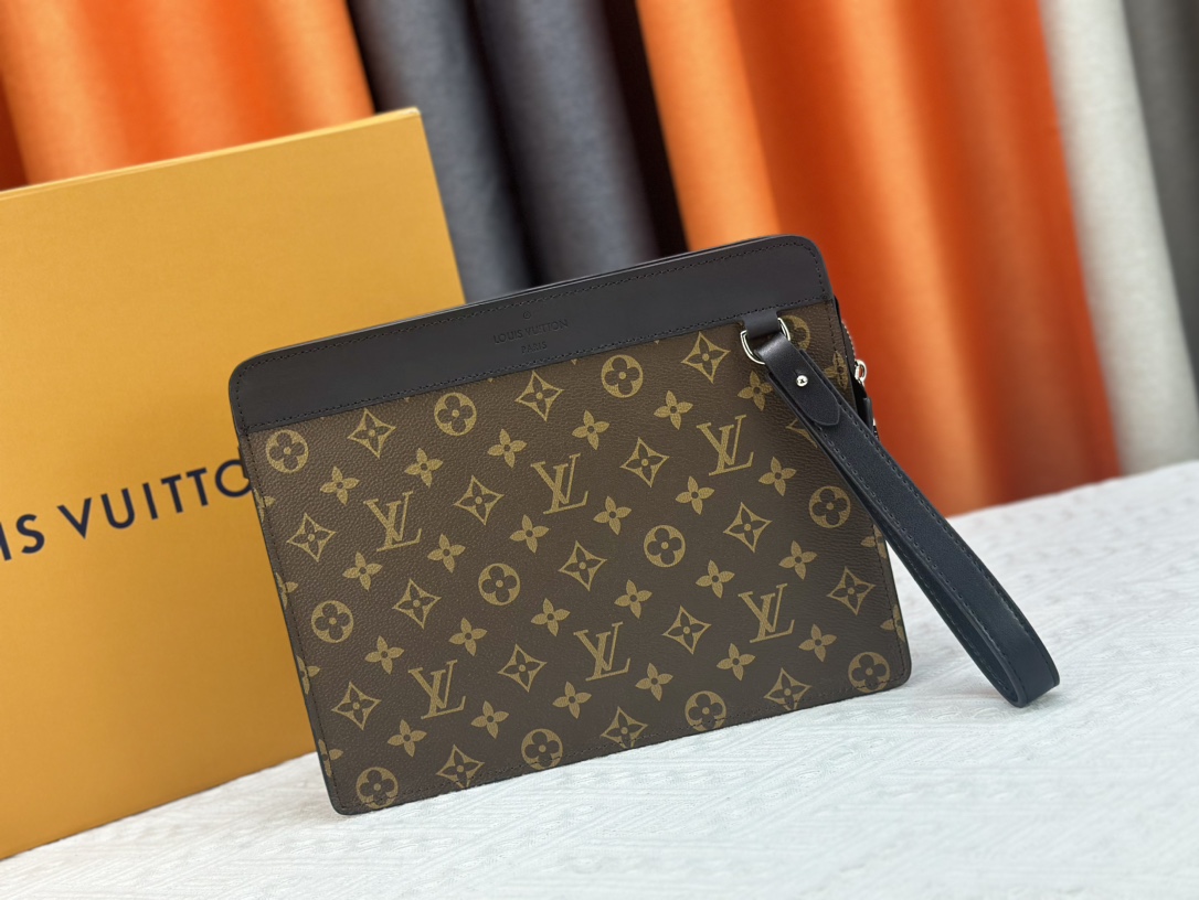 Louis Vuitton Pochette Jour Monogram Eclipse M82080 Clutch Bag Handbag