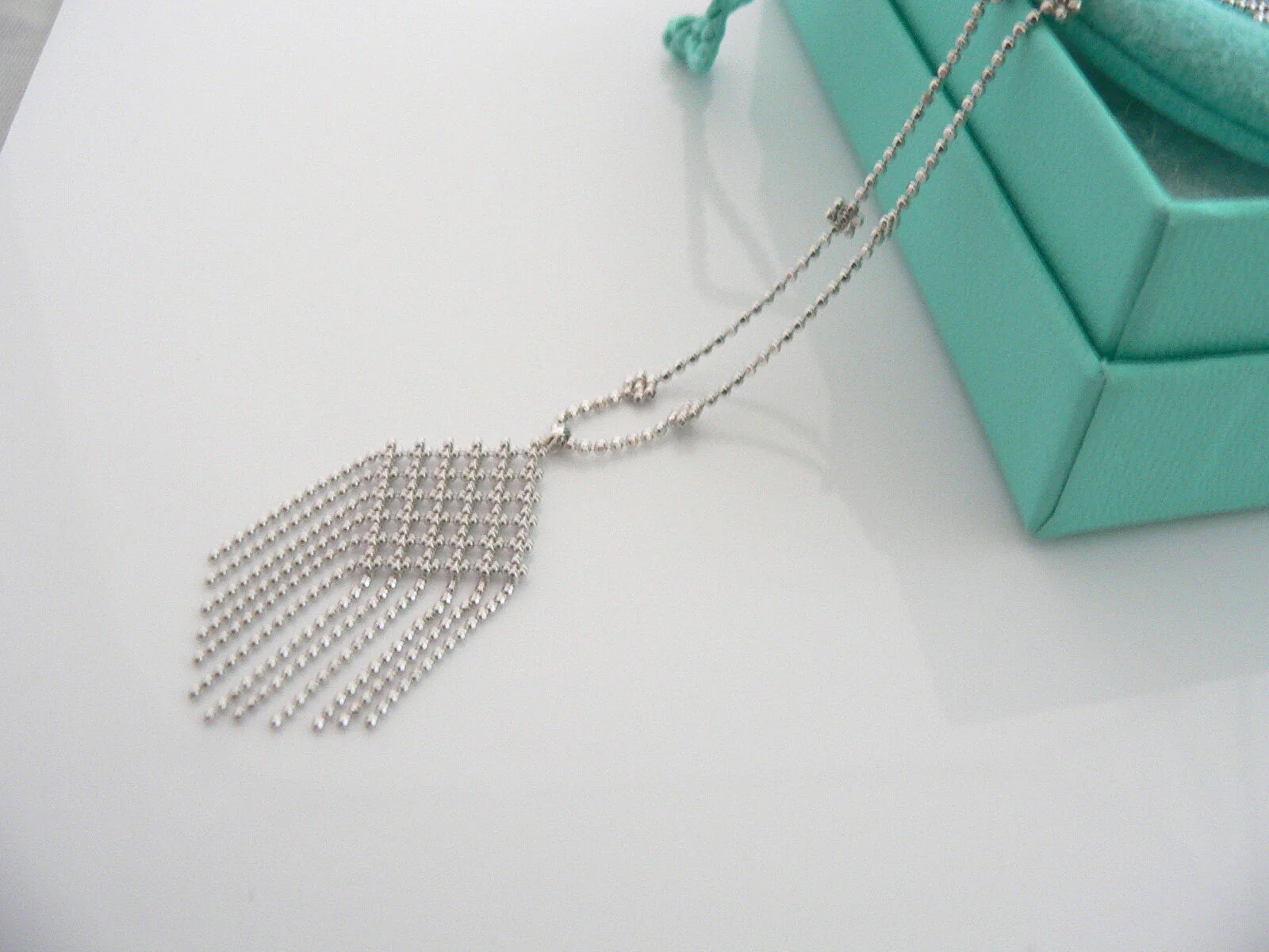 Tiffany & Co 18K Gold Fringe Flower Bead Dangling Dangle Necklace Pendant Charm