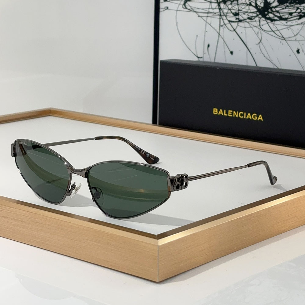 Balenciaga  Metal Thin Mirror leg Strap Logo   sunglasses Top quality （Replica）
