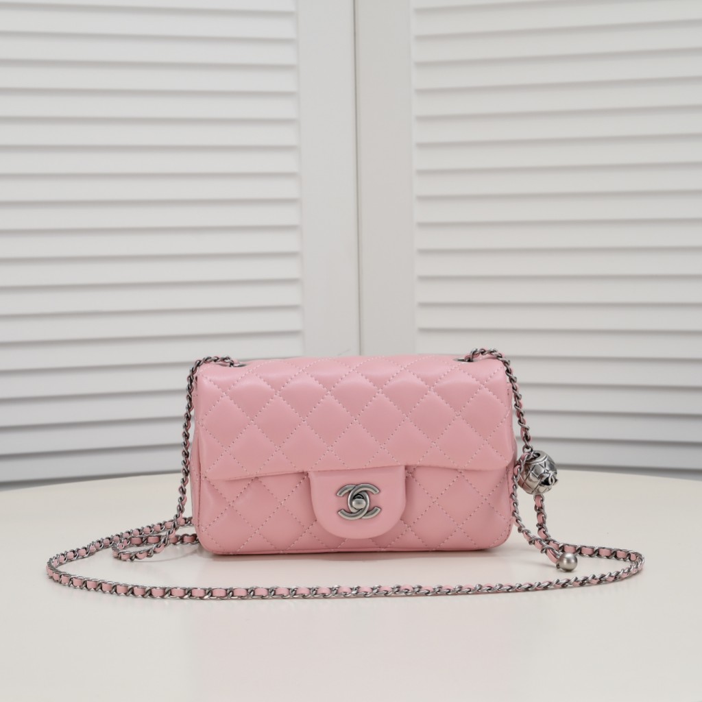 Chanel Cross Body Metal Ball Chain Shoulder Bag Handbag