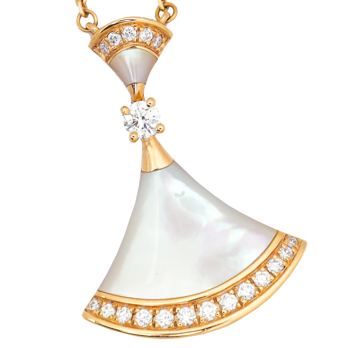 Bvlgari 18K Pink Gold Diamond MOP Diva's Dream Necklace