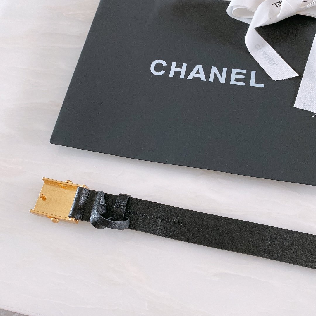 Chanel Belt With Ribbon Buckle Black Women Belt 30MM