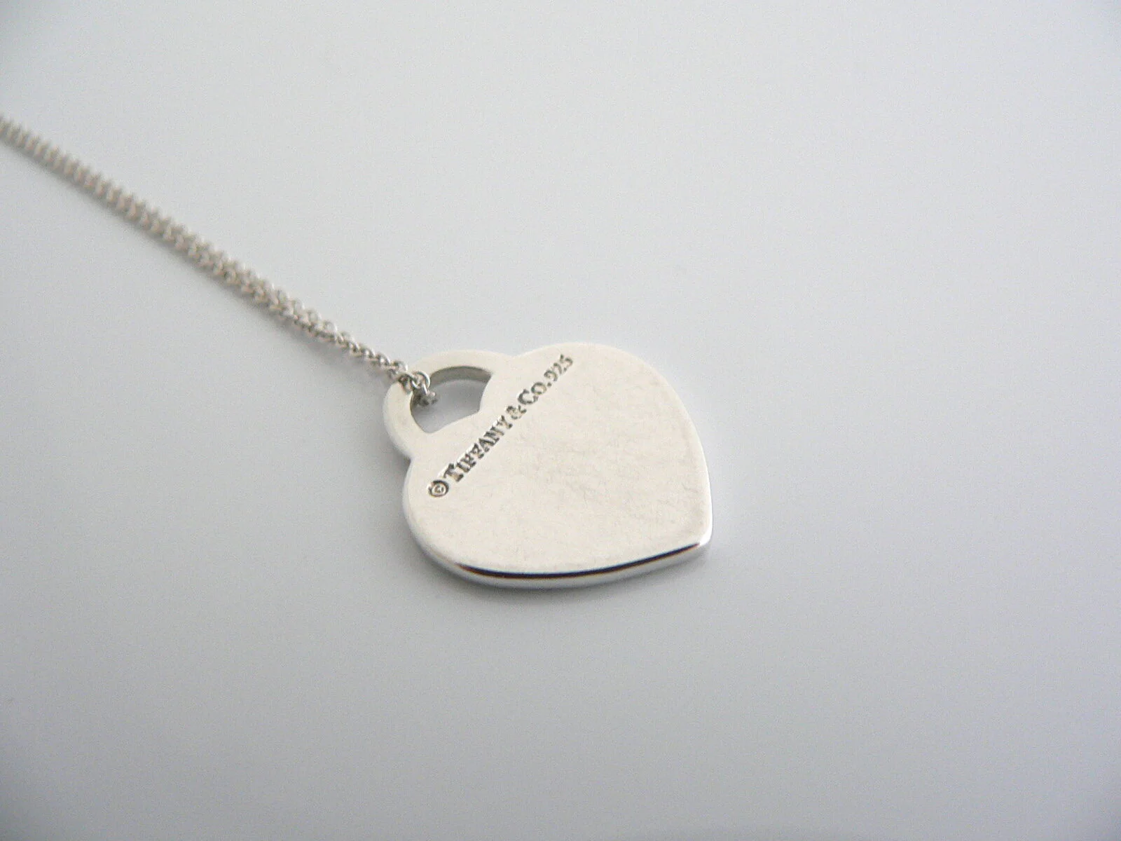 Tiffany & Co Silver I Love You Heart Necklace Pendant Charm Chain Gift Statement